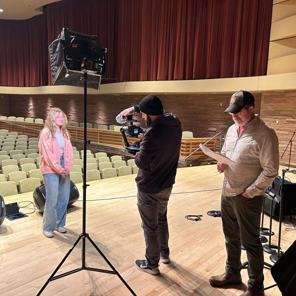 CC Student Jordan Napier is filmed during The College Tour